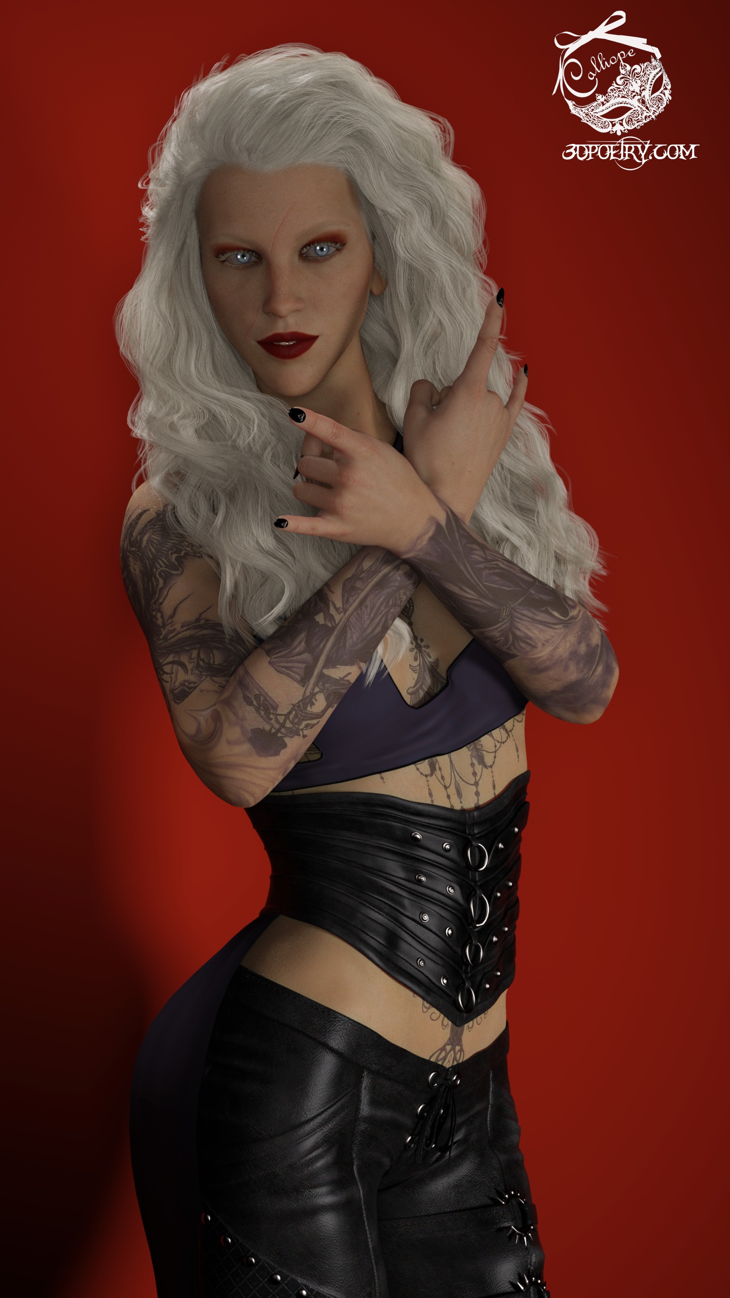 Having a win with the lighting.  Calliope is off to a concert, hence the Devils Horns.